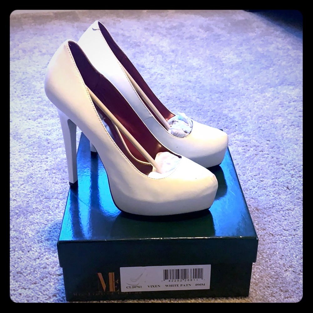 White 5 inch Mia Heels